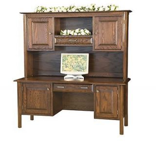 Computer Executive Desk Pullout Shelf Solid Wood Home Office Furniture