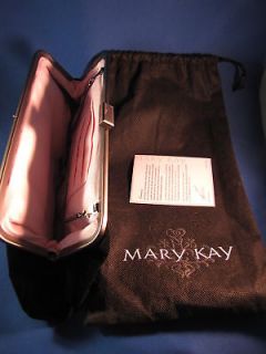 MARY KAY FELT PURSE CLUTCH HANDBAG BLACK/PINK NEAR MINT