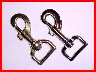 CLIP Bolt Style SQUARE 1/2, 3/4,1 NICKEL or BRASS dog horse leash