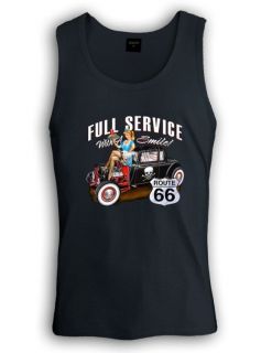 Route 66 Singlet with Smile Hot rod waitress drive shirt tank top