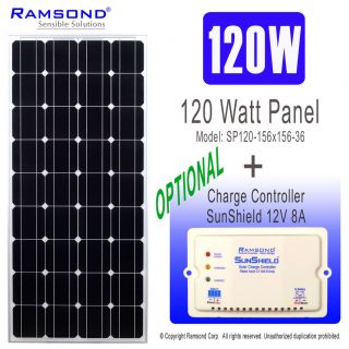 120 Watt W Solar Panel Module PV 12V Charge Controller Battery Charger
