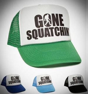 Gone Squatchin SUMMER STYLE Curved Bill PICK COLOR Hat Cap BigFoot