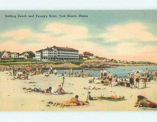 Unused Linen YOUNGS HOTEL York Beach Maine ME u8191