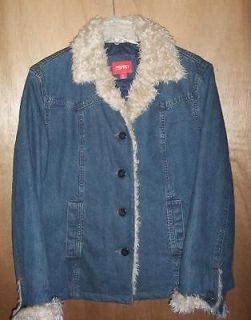 ESPRIT Womens Insulated Denim Blue Jean Winter Jacket Coat   Size L