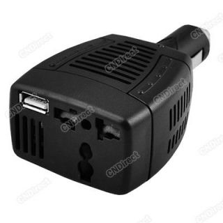 New Black Auto DC 12V To AC 220V Power Inverter Adapter With 5V USB