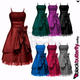 NEW SATIN COCKTAIL EVENING PARTY PROM DRESS SIZE 8   20
