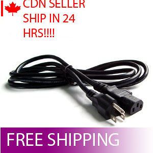 Universal US 3 Prong AC Power Cord for Computer Laptops Printers etc