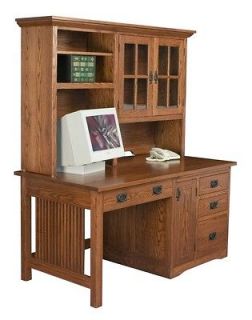 Amish Mission Computer Desk Hutch Solid Wood Home Office Rustic
