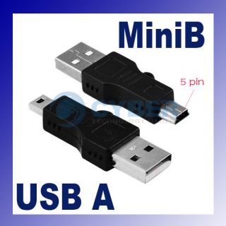 USB A to Mini B 5 Pin Data Cable Adapter Male/M  DC