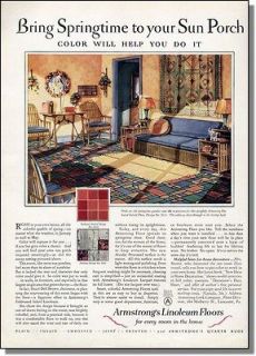1929 Bring Springtime In   Armstrong Linoleum Floor Ad