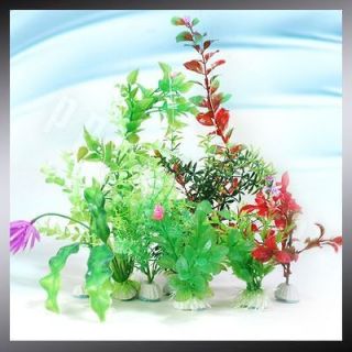 Newly listed 9 Mixed Color Aquarium Plants Fern Tree Decoration New