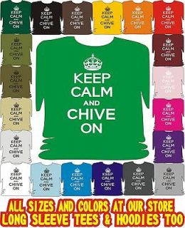 KEEP CALM and CHIVE ON KCCO carry on ADULT GREEN MEDIUM T SHIRT crown