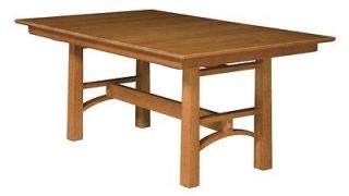 Amish Trestle Dining Table Bench Solid Wood Rectangle Mission Rustic
