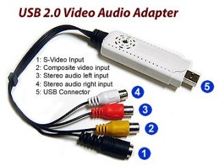 Composite RCA S Video Stereo Audio To USB Converter DVR