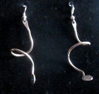 Snake Earrings American Made Sterling Silver Long Earrings Navajo