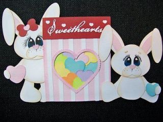 LORI♥ VALENTINE BUNNIES CANDY PAPER PIECING LARGE SIZE PREMADE