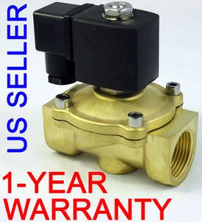 12 240 V Brass Solenoid Valve NPT Gas Water Air==ONE YEAR WARRANTY