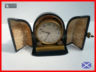 RARE~Art Deco Circular Faced Zenith Travel Alarm Mantle Clock~With