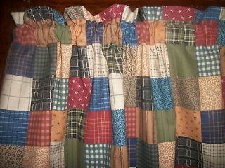 Valance Country Patchwork checked striped prim fabric kitchen curtain