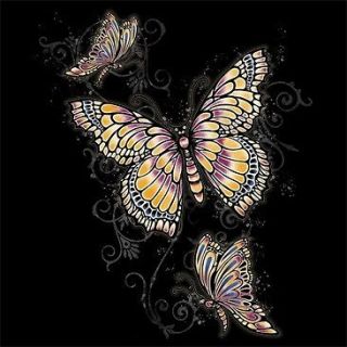 COLORFUL BUTTERFLIES T SHIRT MAGICAL FANTASY WICCA FAERIE CELTIC
