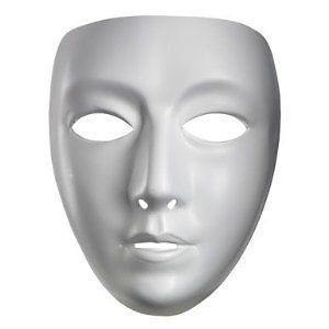 Blank Female Phantom Mask Costume Face NEW White Mask Paintable Paint