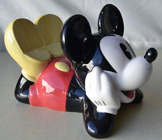 Disney Mickey Mouse Laying Down Cookie Jar CHIPPED