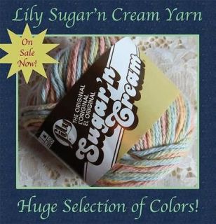 Lily Sugarn Cream Cotton Yarn, 2 oz. Skein Choose From 24 Variegated