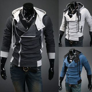 Mens Assassins Creed Slim Costume Hoodie Sweatershit Coat Jacket