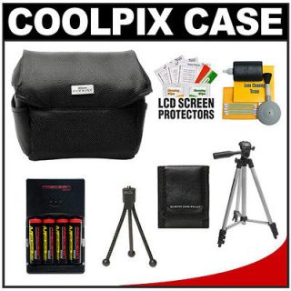 Nikon COOLPIX Camera Case + AA Batteries + Tripod Kit for L26 L110