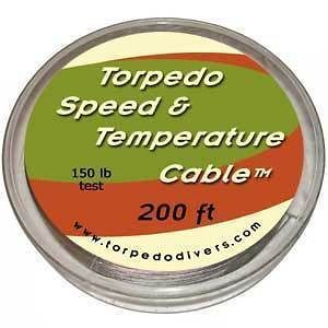 TORPEDO 200 STAINLESS STEEL COATED COPPER 150# DOWNRIGGER CABLE MOOR