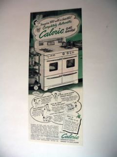Caloric Gas Range oven stove 1952 print Ad