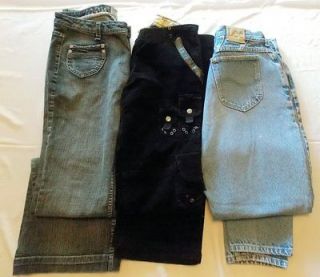 LOT OF 3 PAIRS OF JEANS/CORDS   MUDD   LEE   SUGAR LIPS Sz LARGE ~GOOD