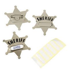 12 Cowboy Western Sheriff Name Badges Kids Birthday Party Favors Toys