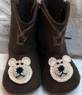 SHOES SLIPPERS COWBOY BOOTS w/ BEAR 18 24 MONTHS BOYS GIRLS BABY