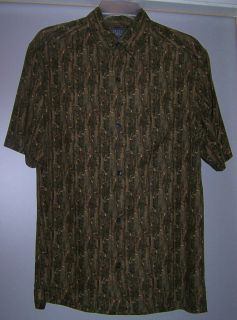 Crazy Horse A Claiborne Company Black and Khaki Shirt Sleeve Dress