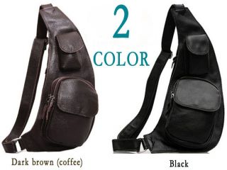 Colors Mens Boys Real Leather Backpack Packs Shoulder Sling Chest