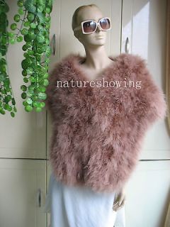 free shipping/XL# Real ostrich feather fur cape /scarf/wrap/3c olor