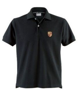 Porsche Polo Shirt Black Crest Polo 100% Cotton Size M L XL Genuine