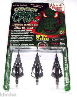 Newly listed Three 100g Crimson Croc Broadheads Jaws of Death