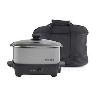 84915 West Bend 5 Qt Slow Cooker W/ Tote Bag Crock Pot