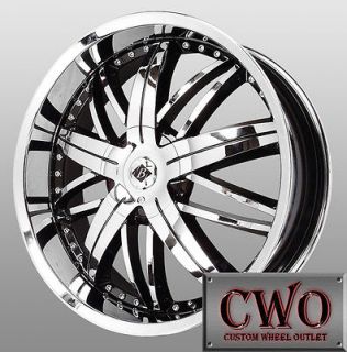 20 Chrome Black Ice Nemesis Wheels 5x112/5x114.3 5 Lug Mercedes Nissan