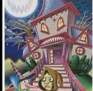 Halloween House Cross Stitch Chart By Liquid Library Haunted Funky