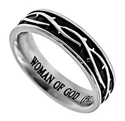 Crown of Thorns Woman of God Christian Ring, Proverbs 31