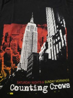 Counting Crows 2008 Tour Concert Tshirt Saturday Nights New XS Extra