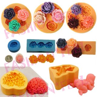 Models 3D Silicone Chocolate Mould Cake Candy Soap DIY Flower/Baby