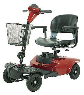 S38651 Bobcat 4 Wheel Compact Travel Medical Mobility Scooter Blue