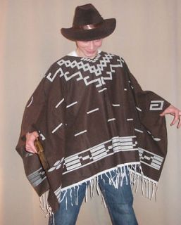 Mexican Cowboy Poncho Clint Eastwood Fancy Dress & Hat