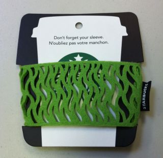 Starbucks Coffee Reusable Cup Holder Sleeve Green card logo recycle