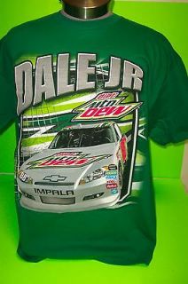 2012 DALE EARNHARDT JR #88 DIET MOUNTAIN DEW GREEN NASCAR TEE SHIRTS