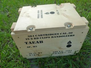 WW2 Wooden 30 Caliber Ammo Crate Reproduction Small Box